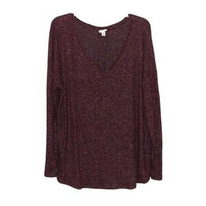 A NewDay Sweater Purple Long Sleeve V-Neck  Women's Size XXL